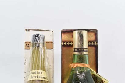 Assortiment de 2 flacons de spiritueux divers...