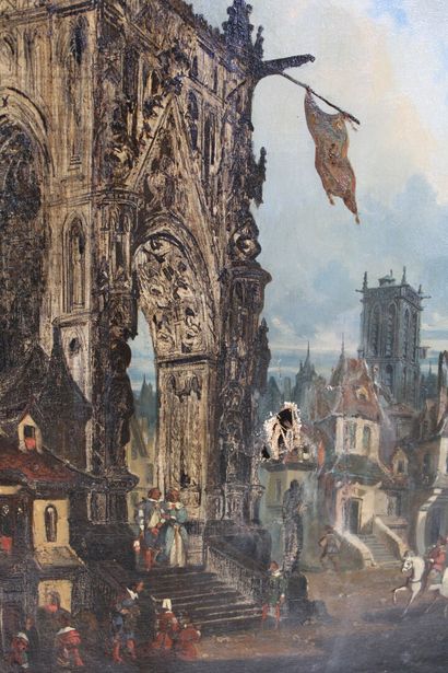 School of the XIXth century.
Pair of oils...