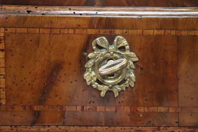 Carved wood inlaid cylinder desk opening...