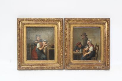 C. COENE (XIX-XX).
Pair of oils on panels...