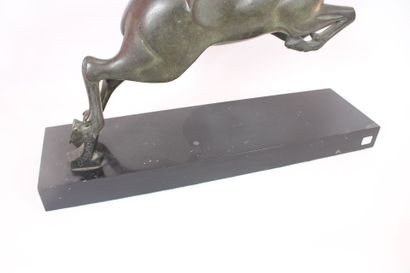 Ch. LAURENT(20th). 
Slender stag, bronze...