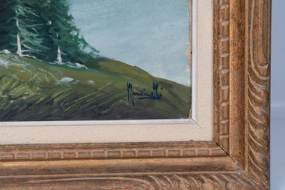 20th century school.
Alpine landscape, oil...
