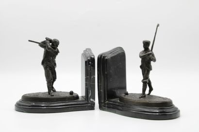 20th century school.
Golfers, pair of bookends...