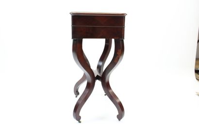 Mahogany veneer work table with a drawer...