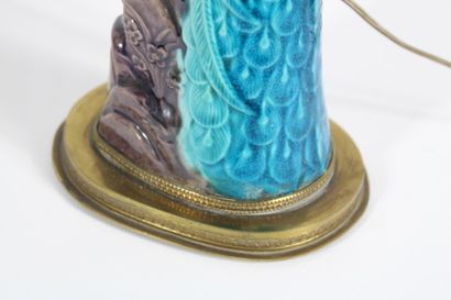 Polychrome ceramic lamp in the shape of a...