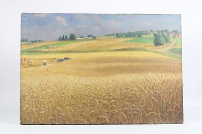 Maurice TAQUOY (1878-1952).
The Field, oil...