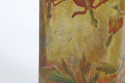 DAUM Nancy.
Square-section vase in multi-layered...