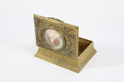 Chased bronze jewelry box decorated with...