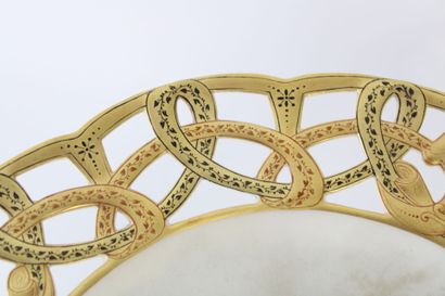 Porcelain plate with openwork edges on a...