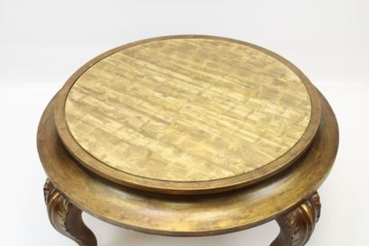 MAISON JANSEN.
Gilded wood coffee table with...