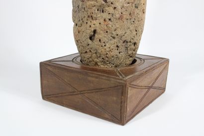 AFRICA. 
Head in volcanic stone. Mid-twentieth...