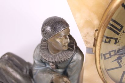 Mantelpiece depicting Arlequin and Colombine,...