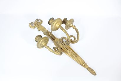 Pair of large wall sconces in chased and...