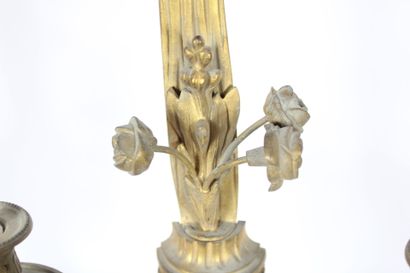 Pair of large wall sconces in chased and...