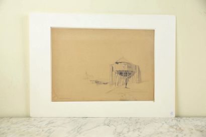 Nineteenth century school.
Shipyard, pencil...