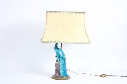 Polychrome ceramic lamp in the shape of a...