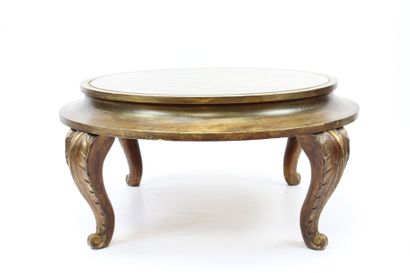 MAISON JANSEN.
Gilded wood coffee table with...