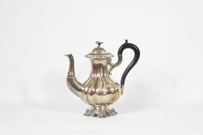 A 925/1000 silver Rocaille-style coffee pot...