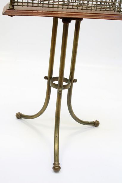 Two-division swivel magazine rack in brass...