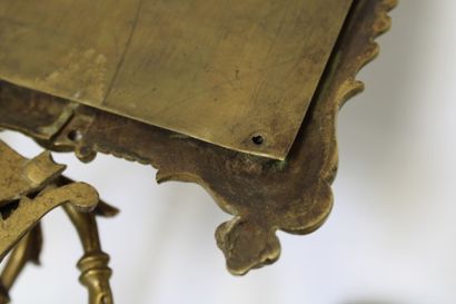 Pair of three-light bronze sconces with mercury...