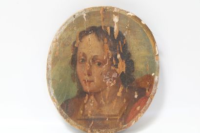 Portrait of a Saint, oil on panel. 18th century.
Dimensions:...