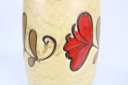 Large art deco glazed ceramic vase with stylized...
