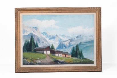 20th century school.
Alpine landscape, oil...