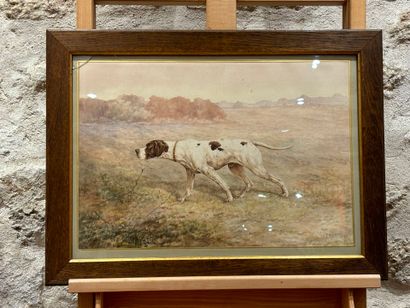20th century French school. 
Hunting dog,...