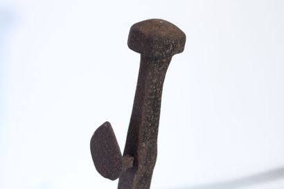 Pair of cast-iron fireplace andirons.
dimensions:...