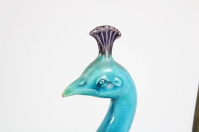 Polychrome ceramic lamp in the shape of a...