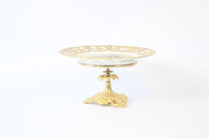 Porcelain plate with openwork edges on a...