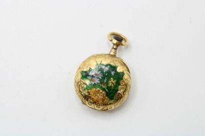 Small neckwatch in yellow gold 750 horsehead...