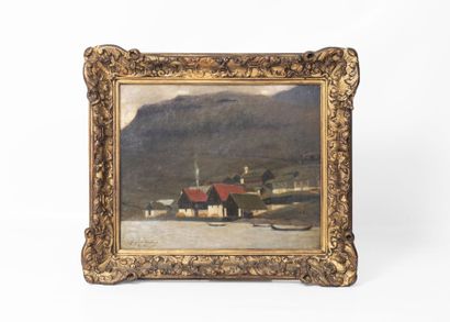 20th century school.
Lake landscape, oil...