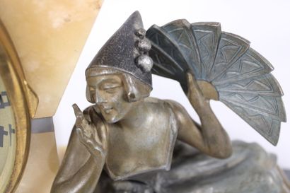 Mantelpiece depicting Arlequin and Colombine,...