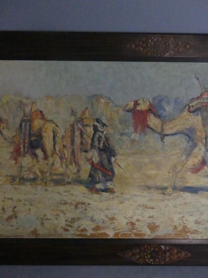 Marcel CANET (1875-1959) 
Caravane, oil on...