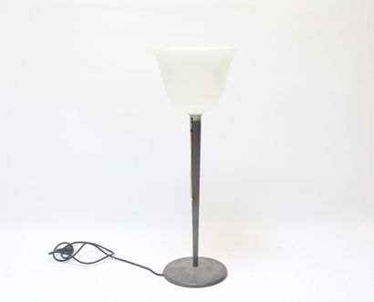 Mazda lamp with metal base and opaline tulip....