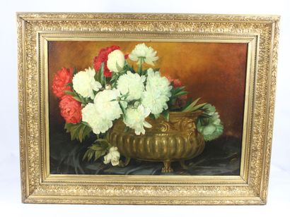 19th century school.
Still life with peonies,...