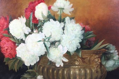 19th century school.
Still life with peonies,...
