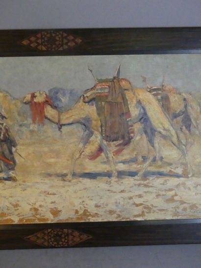 Marcel CANET (1875-1959) 
Caravane, oil on...