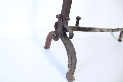 Pair of cast-iron fireplace andirons.
dimensions:...