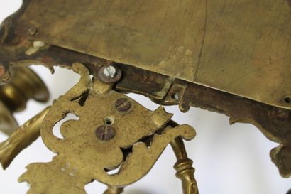 Pair of three-light bronze sconces with mercury...