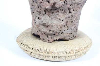 AFRICA. 
Head in volcanic stone. Mid-twentieth...