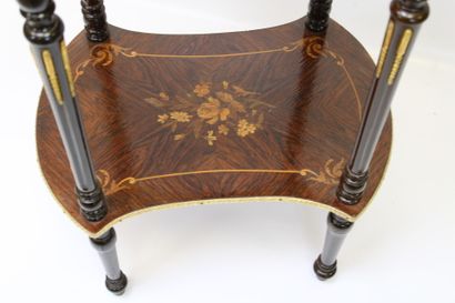 Varnished wood and flower marquetry table...