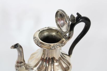 A 925/1000 silver Rocaille-style coffee pot...