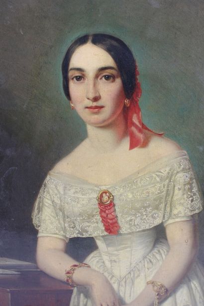 School of the XIXth century.
Portrait of...