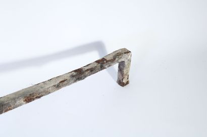 Pair of cast-iron fireplace andirons.
dimensions:...