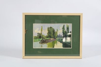 Lucien PERI (1880-1948).
Lake landscape,...