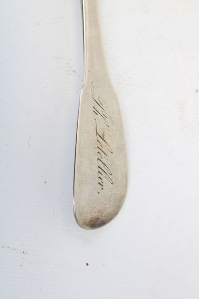 Silver flatware including spoon and fork,...