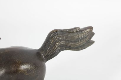 20th century school.
Galloping horse, bronze...
