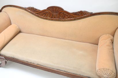 Sofa bench in mahogany wood decorated with...